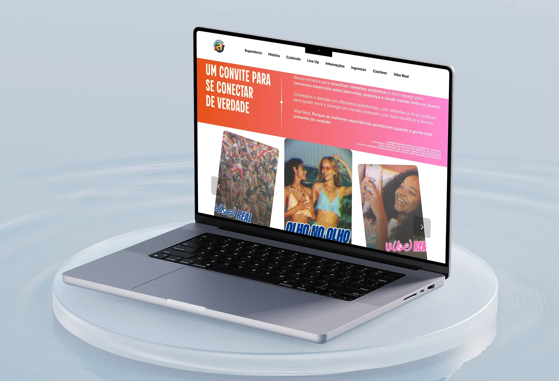 Site do Planeta Atlântida em um notebook.